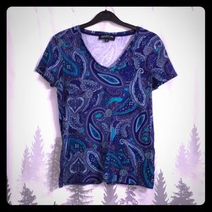 Jones New York Paisley Short Sleeve Short